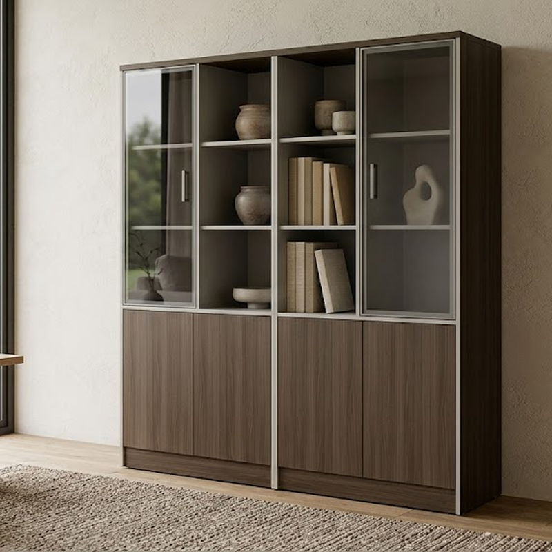 瑞典系列咖啡棕木紋書櫃